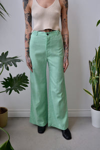 Spearmint Slubbed Cotton Trousers