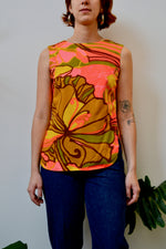 Sixties Vibrant Floral Top