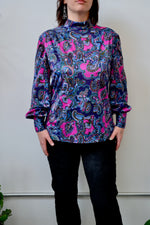 Paisley Mock Neck Blouse