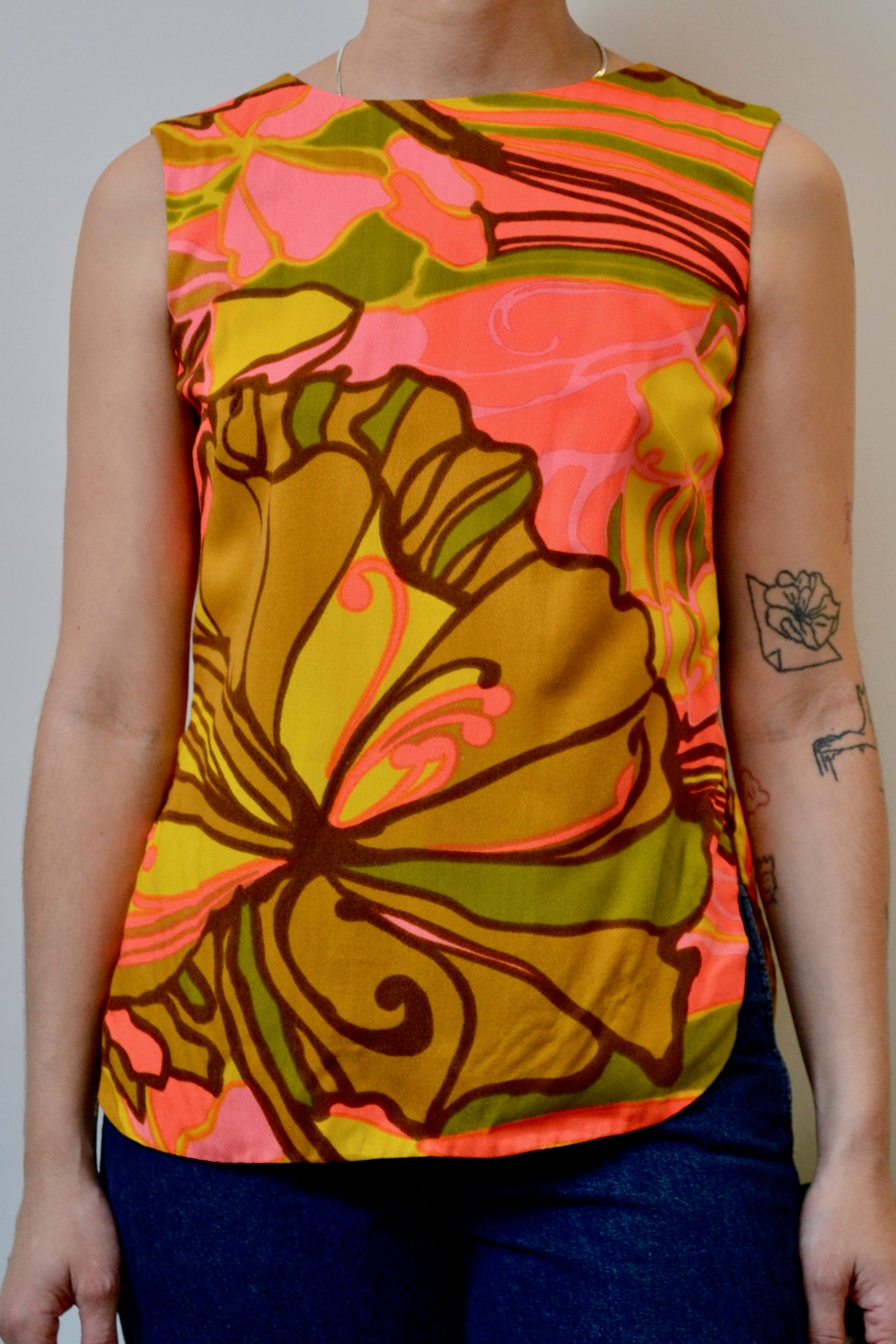 Sixties Vibrant Floral Top