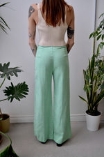 Spearmint Slubbed Cotton Trousers