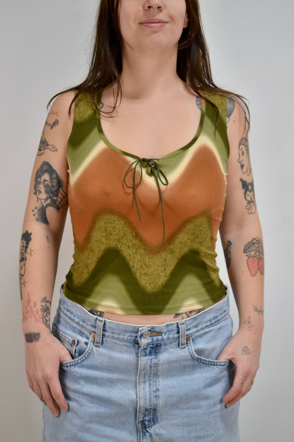 Earthy Chevron Stretchy Tank