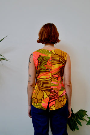 Sixties Vibrant Floral Top