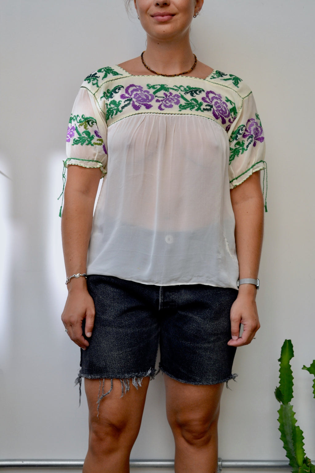 Vintage Embroidered Mexican Blouse