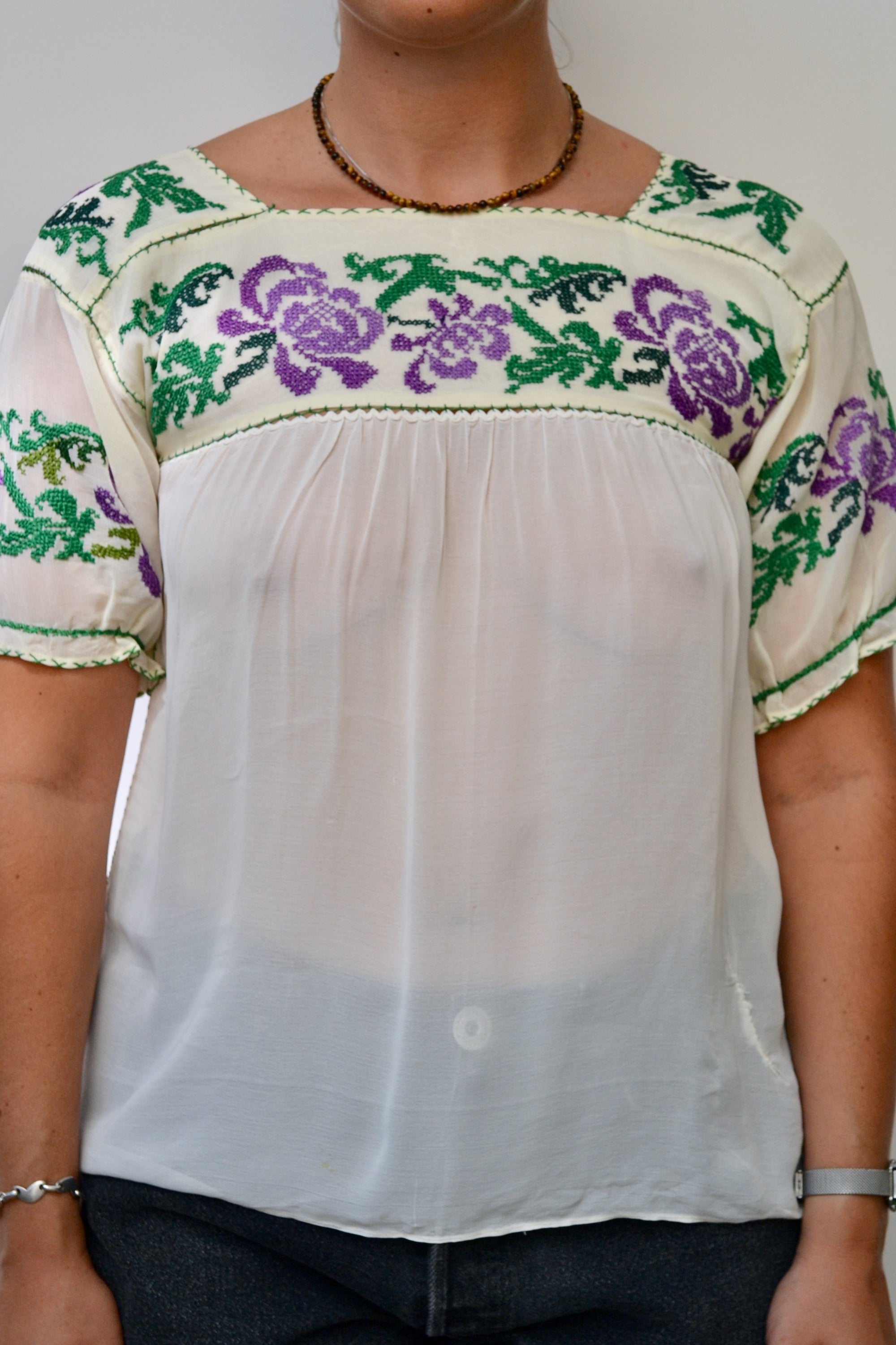 Vintage Embroidered Mexican Blouse