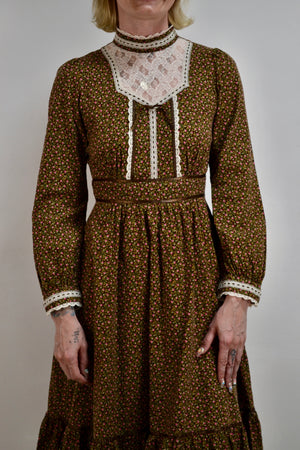 70s Calico Prairie Dress