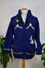 Vintage 1950's Mary Maxim Style Husky Knit Cardigan