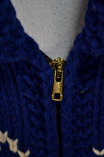 Vintage 1950's Mary Maxim Style Husky Knit Cardigan