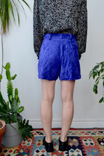 Violet Suede Trouser Shorts