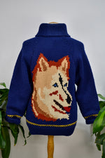 Vintage 1950's Mary Maxim Style Husky Knit Cardigan