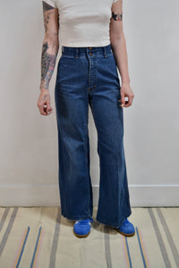 Vintage Buckle Back Wide Leg Jeans