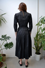 Fifties Black Taffeta Skirt Set