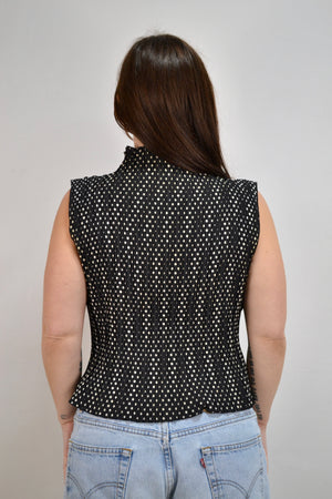 Polkadot Plissé Top