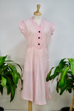 Vintage 40s/50s Pink Sheer Overlay Dress
