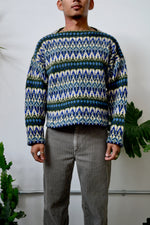 Slit Collar Nordic Sweater