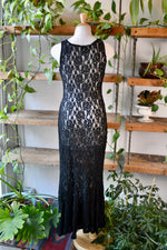 Slinky Black Crochet Lace Maxi
