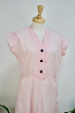 Vintage 40s/50s Pink Sheer Overlay Dress