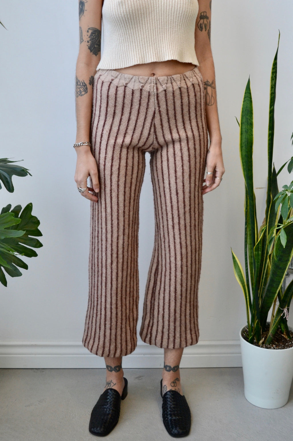 Seventies Striped Knit Trousers