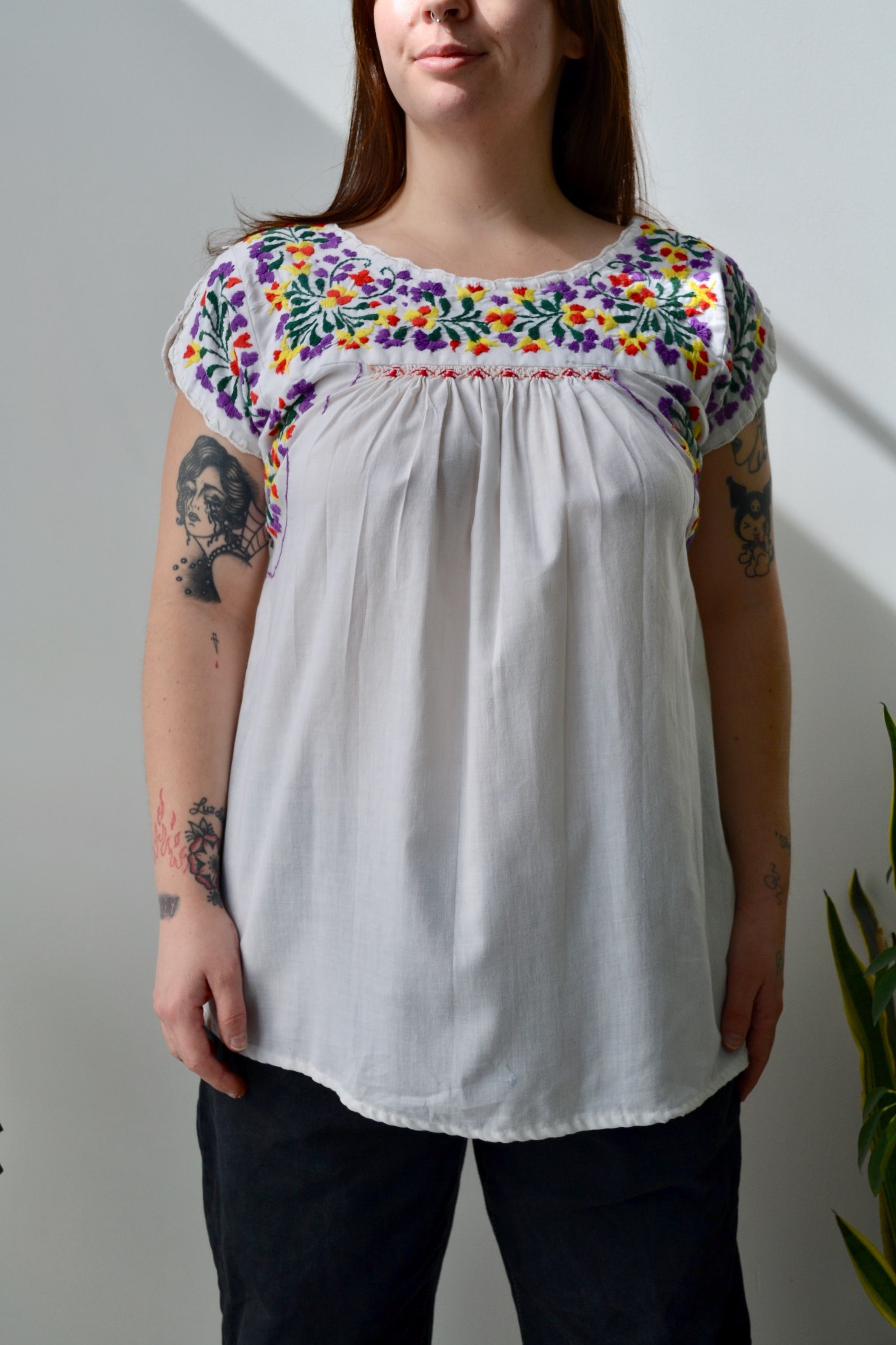 Vintage Floral Embroidered Top