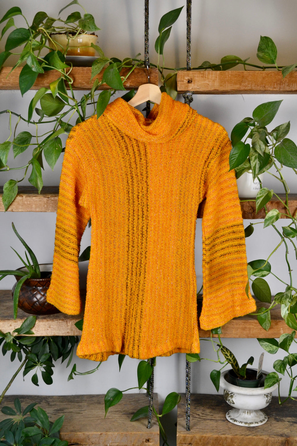 Slouchy 70s Harvest Gold Knit Sweater