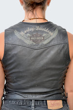 Fitted Leather Harley Vest