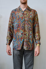 Nineties Paisley Silk Button Up