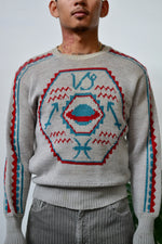 RARE 1940s Jantzen Zodiac Ski Sweater