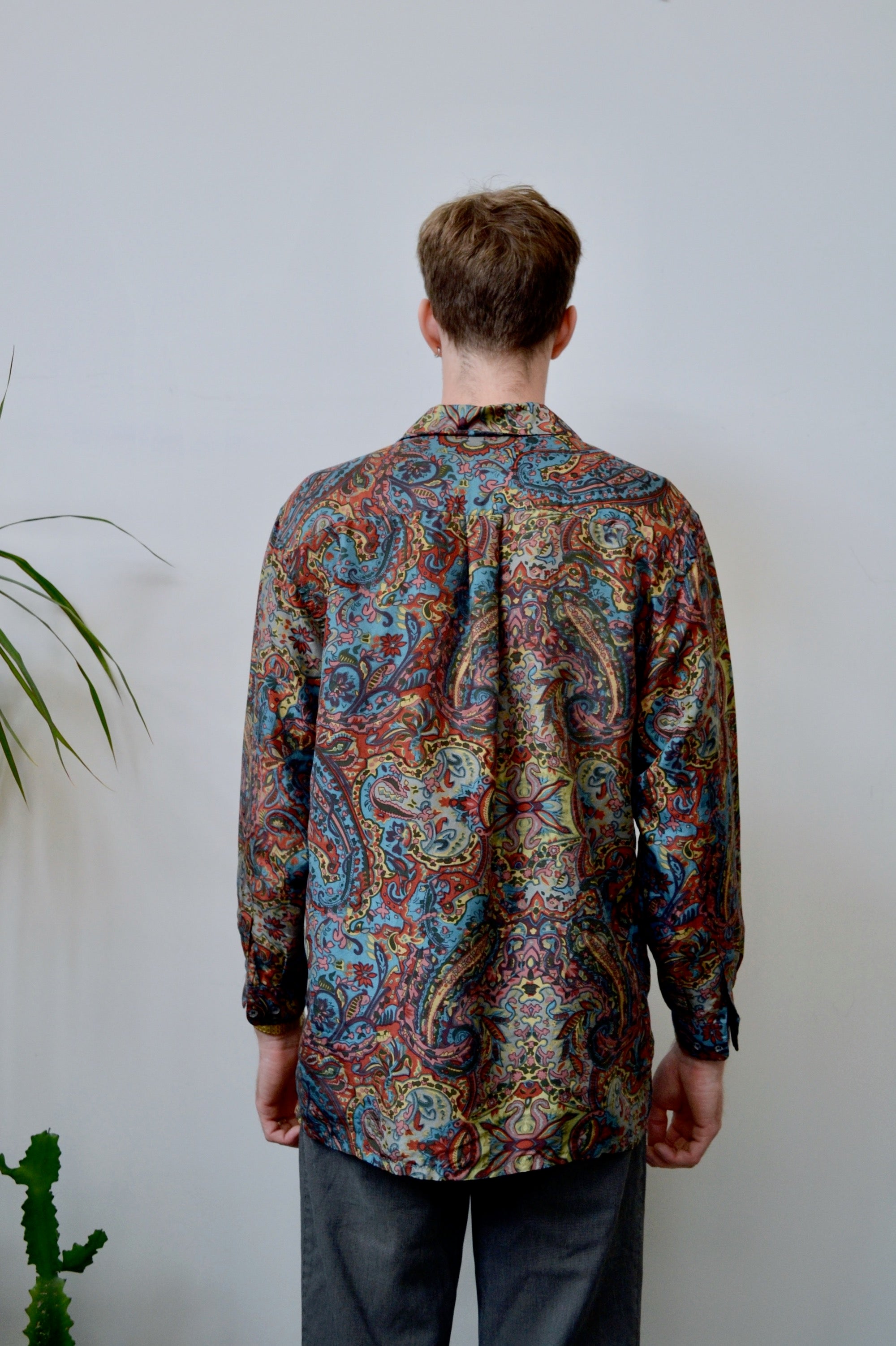 Nineties Paisley Silk Button Up