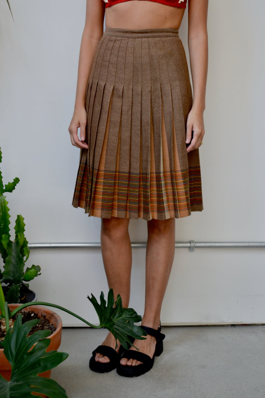 Peach Cobbler Pleated Skirt