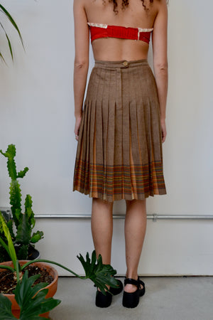 Peach Cobbler Pleated Skirt