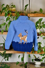 Youth Mary Maxim Fawn Knit Cardigan