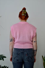 80s Baby Pink Knit Vest