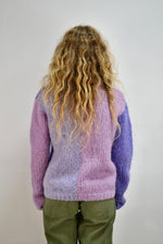 Purple Shade Block Mohair Cardi