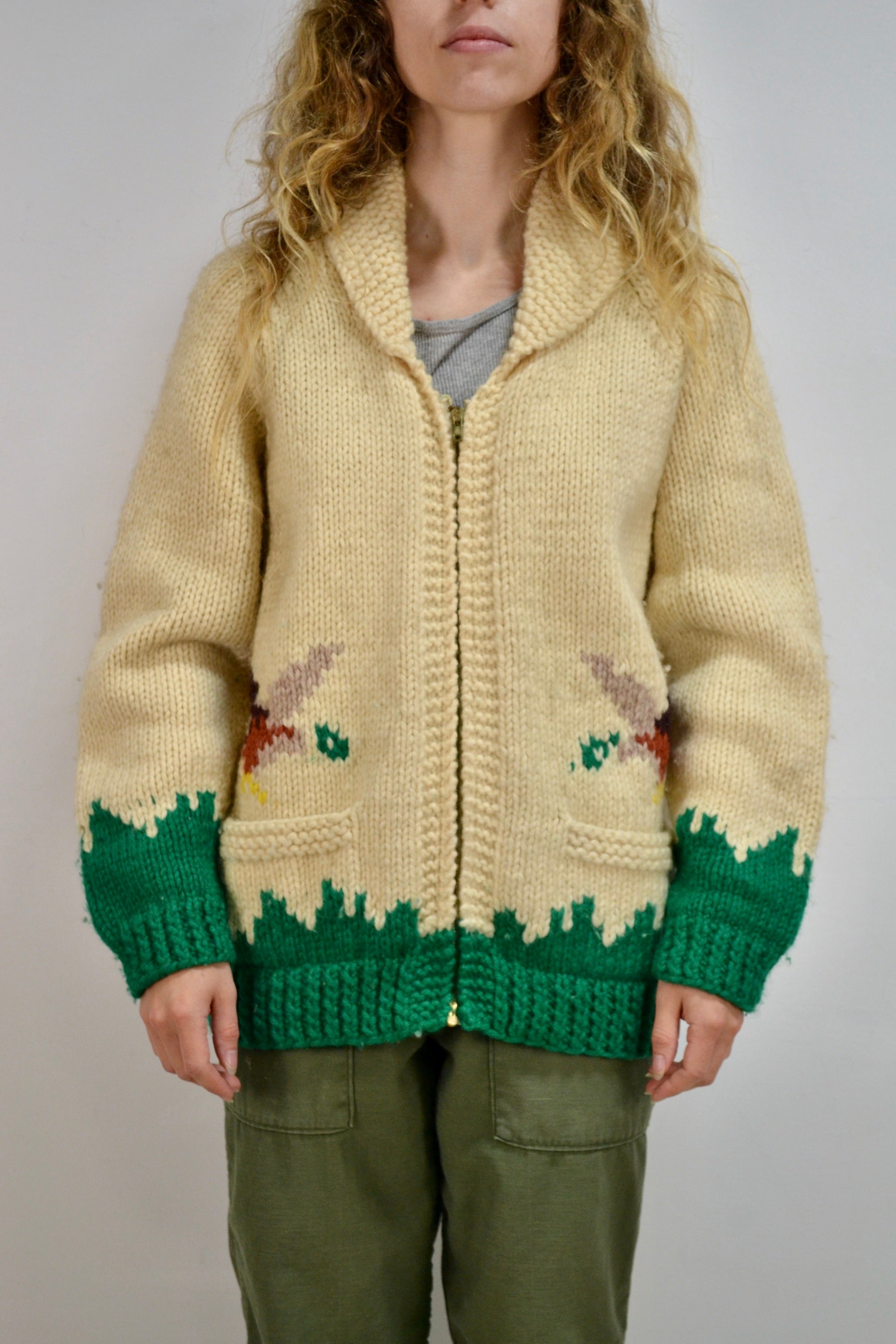 Duck Duck Duck Mary Maxim Knit Cardigan