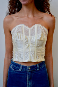 Cream Satin Bustier