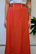 Quilted Floral Maxi Skirt