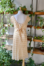 90s April Cornell Peach Floral Flutter Dress