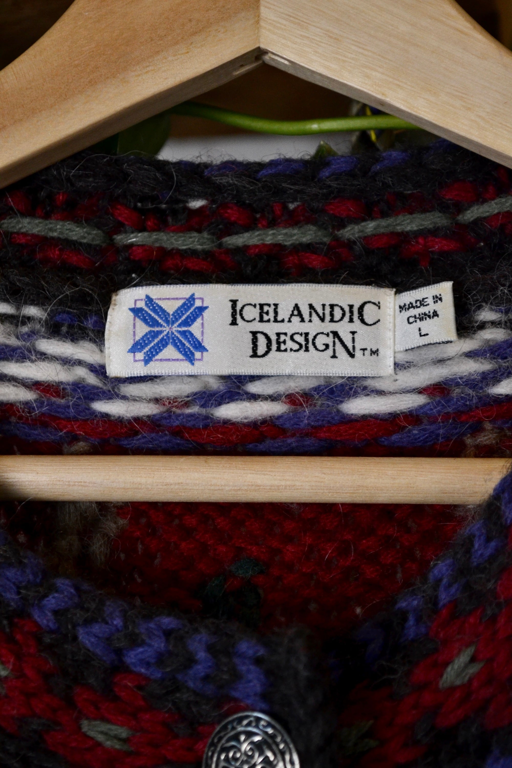 Deep Red Icelandic Design Wool Cardi
