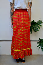 Quilted Floral Maxi Skirt