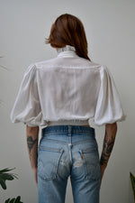 Vintage White Ruffle Blouse