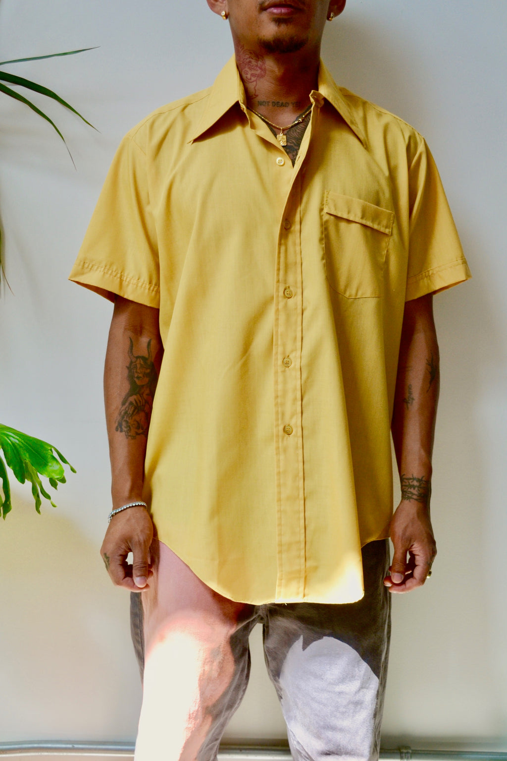 Mustard Seventies Short Sleeve Button Up