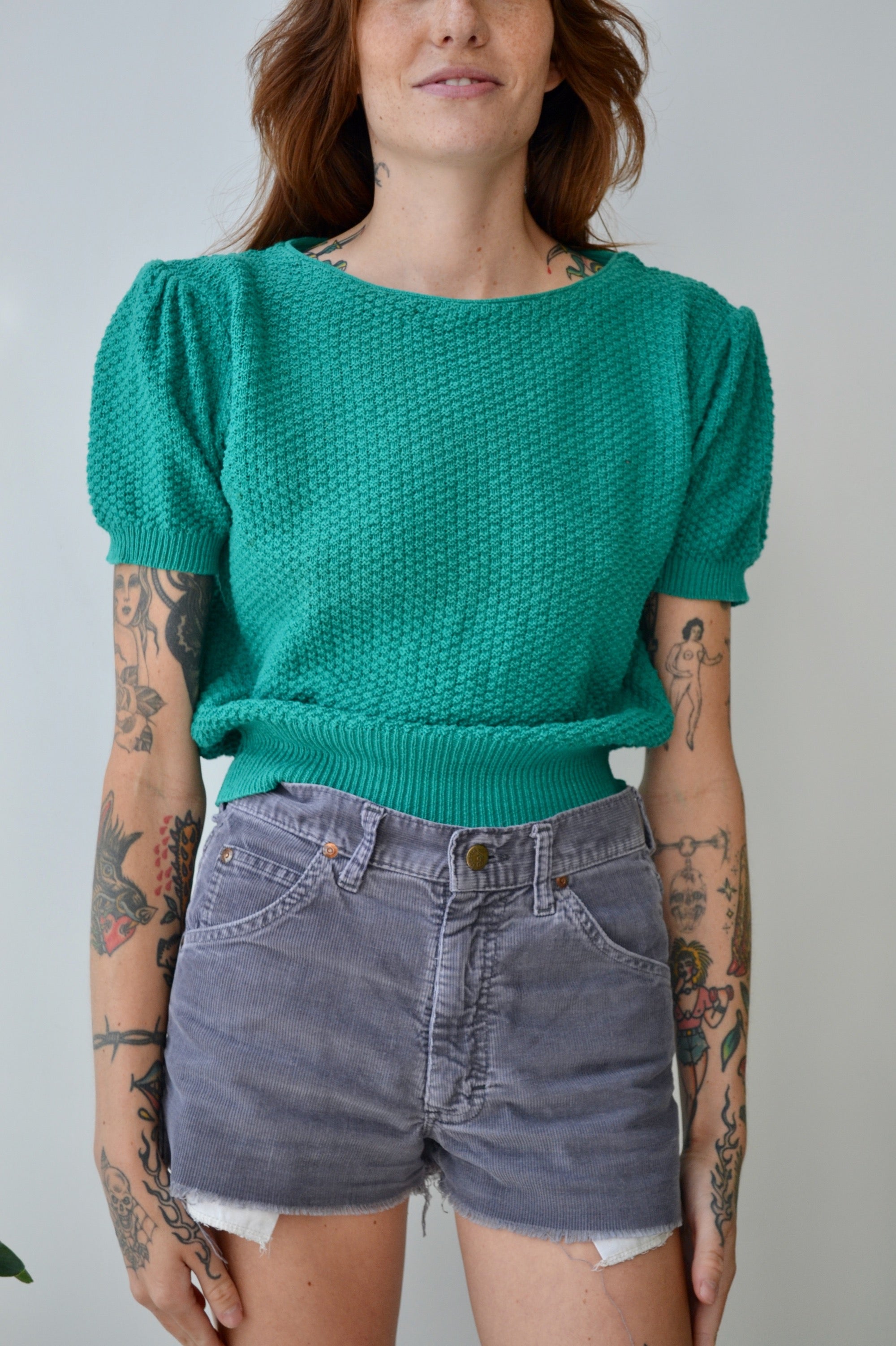 Teal Knit Top