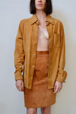 Tawny Suede Button Up