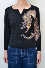 Silk Knit Dragon Henley