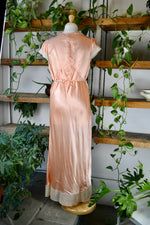 Peachy Satin & Lace Night Gown