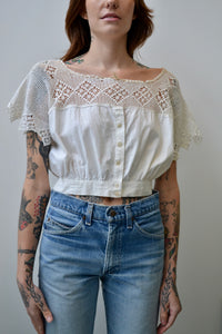 Antique Crochet Cotton Top