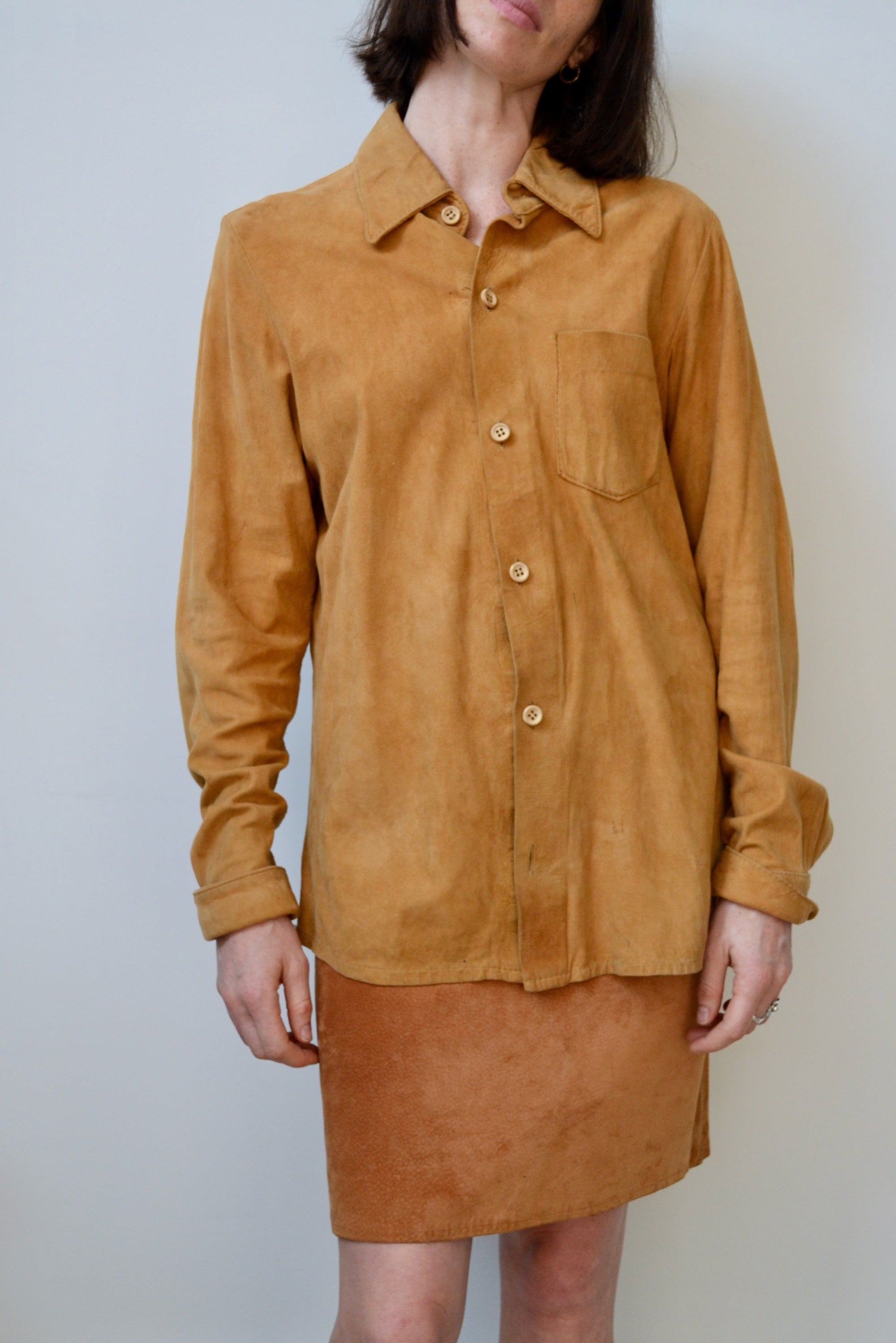 Tawny Suede Button Up
