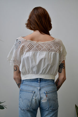 Antique Crochet Cotton Top