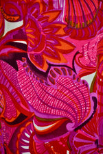 Vintage Hawaiian Hot Pink Floral Maxi Dress
