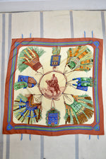 Vintage Hermès Cuirs Du Desert Silk Scarf